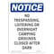 Signmission OSHA Notice Sign, 10" H, 7" W, Aluminum, No Trespassing Loitering Or Overnight Sign, Portrait OS-NS-A-710-V-15014 - alternate 1